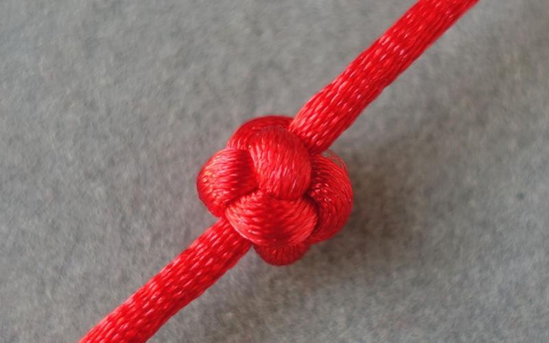紅繩編織大紐扣教程
