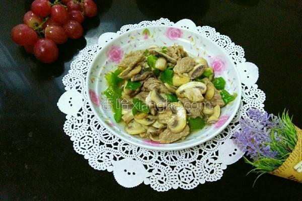 白蘑菇炒雞蛋（蘑菇炒肉）1