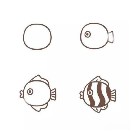 簡筆畫魚的畫法大全簡單又漂亮（各種各樣的魚簡筆畫大全）5