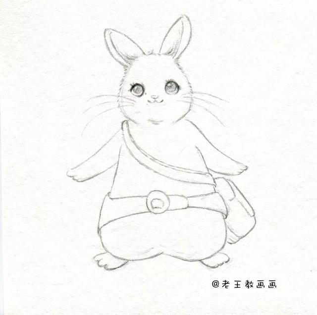 一個簡簡單單的玉兔怎麼畫（教你畫一隻簡筆畫小玉兔）2