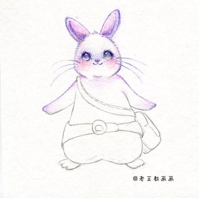 一個簡簡單單的玉兔怎麼畫（教你畫一隻簡筆畫小玉兔）4
