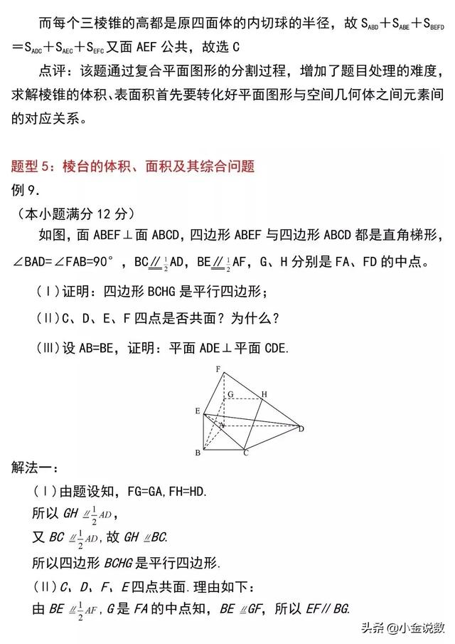 高中數學幾何圖形的表面積體積（高中數學:空間幾何體的表面積和體積公式彙總）8
