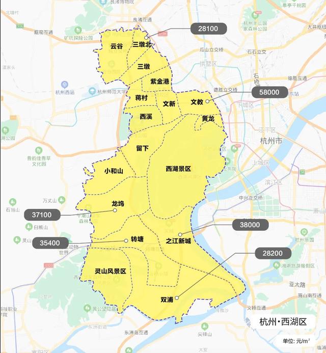 杭州10區最新限價（杭州最新區劃闆塊限價地圖出爐）9