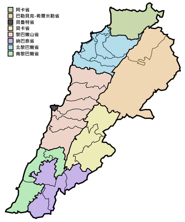 黎巴嫩屬于哪個洲的國家（黎巴嫩全國分成省）4
