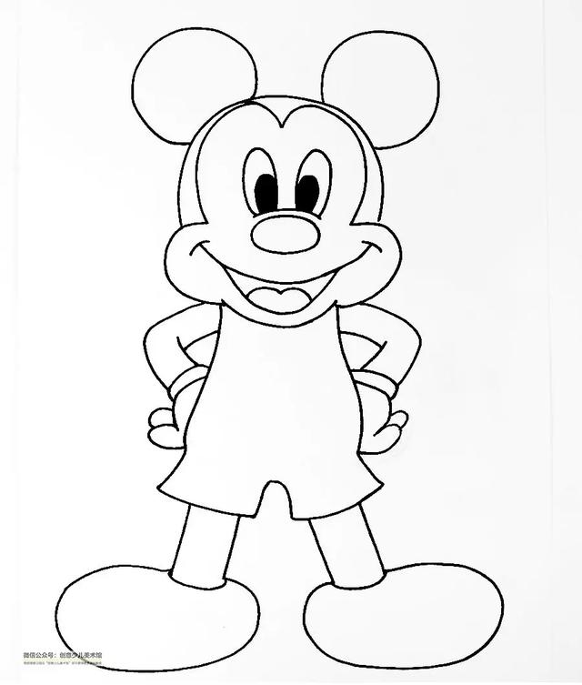 沙畫米老鼠畫法（線描的黑白灰練習之米老鼠）4