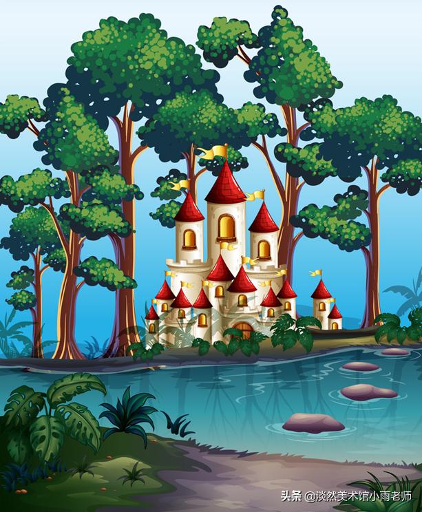 繪畫城堡作品兒童創意（少兒創意繪畫森林城堡）(2)