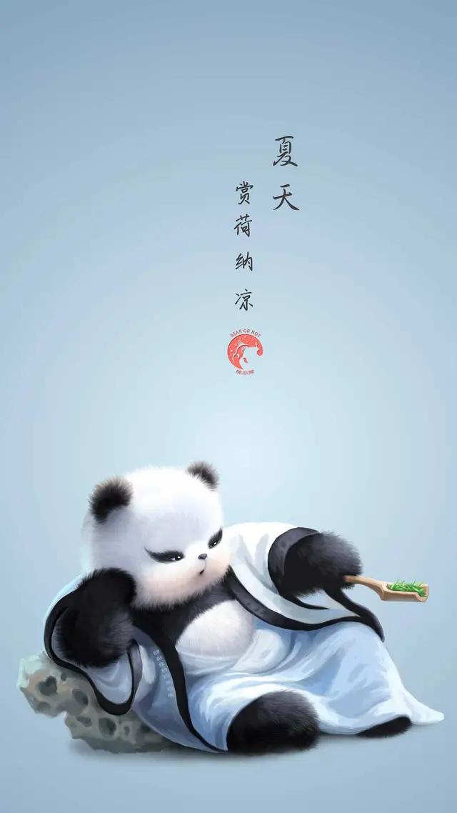 會動的熊貓手機壁紙（手機壁紙熊貓的春夏秋冬）2