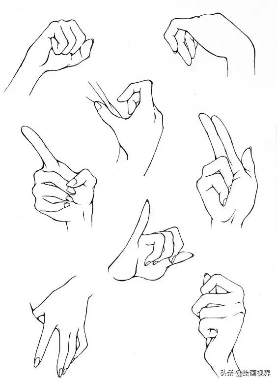 怎麼畫手勢又漂亮又簡單（教你30種常見手勢畫法）8