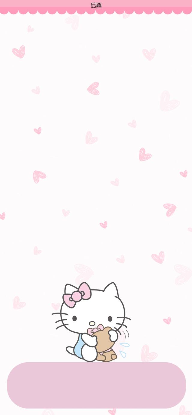 kitty貓粉色壁紙（粉色心壁紙HEllOkitty手機壁紙套圖）7