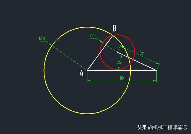 cad中如何繪制帶角度的矩形（已知4邊長度和1個角度）6