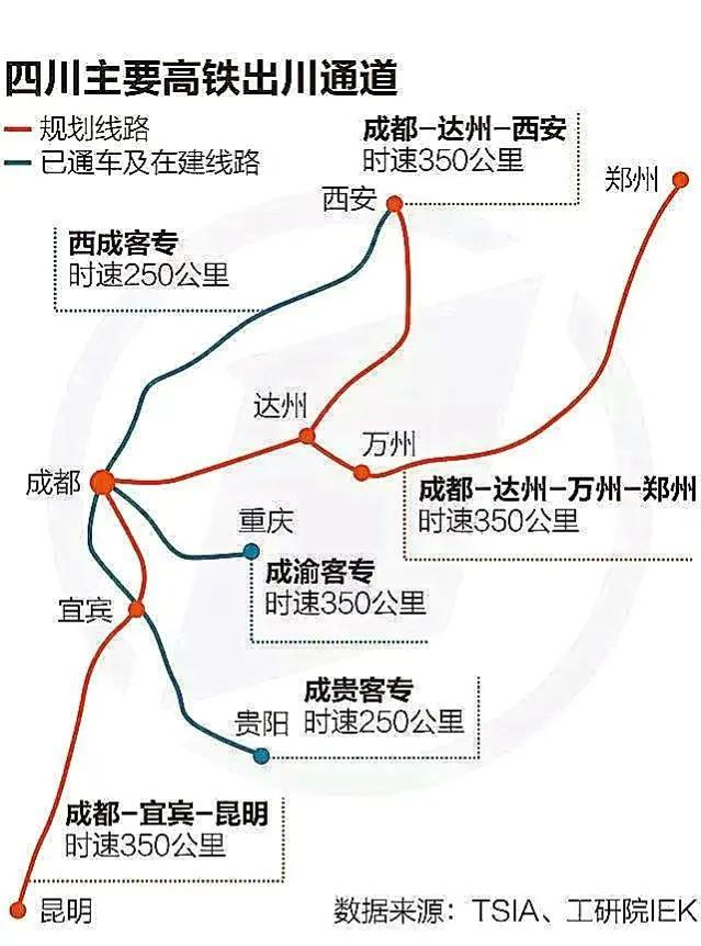 成都至重慶中鐵高速鐵路路線圖（四川省成都市至達州至萬州高速鐵路工程）1