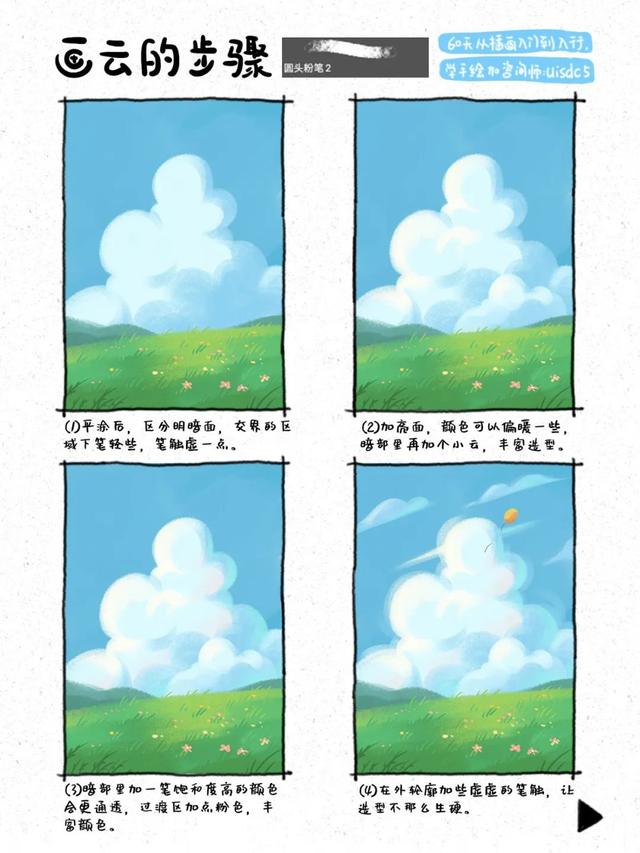 雲的寫實畫法（繪畫教程雲球體雲）5