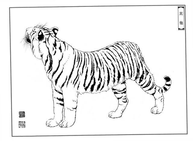 老虎卡通畫2022虎年（28張老虎黑白線描圖）19