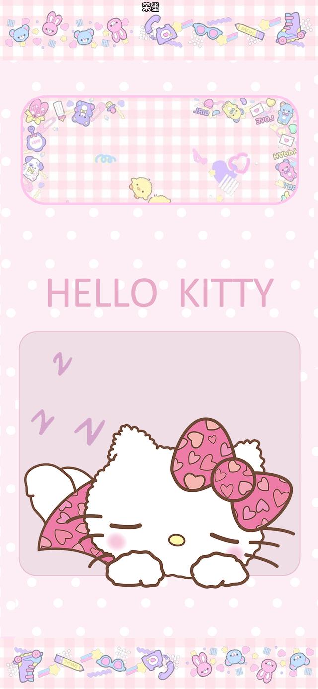 kitty貓粉色壁紙（粉色心壁紙HEllOkitty手機壁紙套圖）2