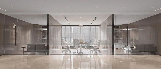辦公室工裝設計效果圖（工裝案例420m²新中式辦公室設計）3