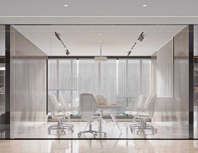 辦公室工裝設計效果圖（工裝案例420m²新中式辦公室設計）1