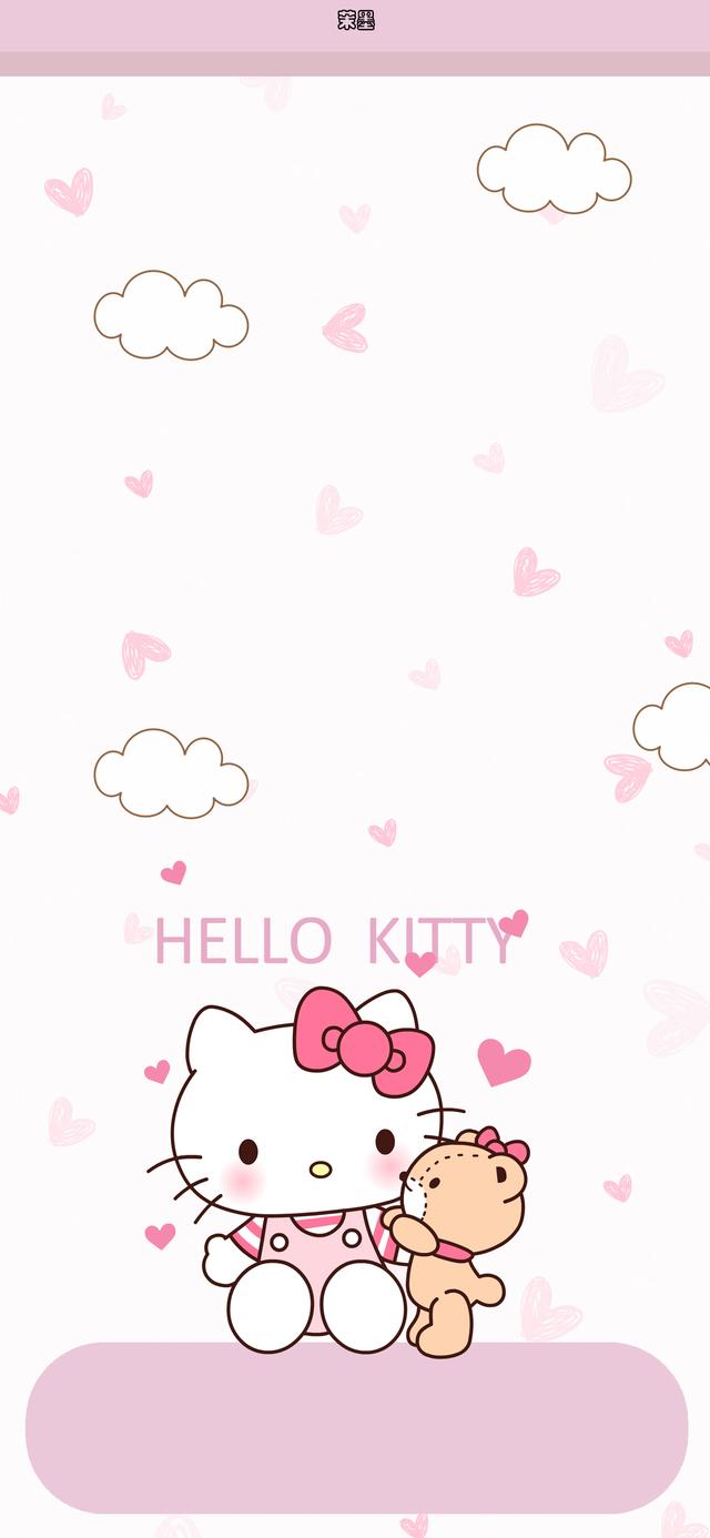 kitty貓粉色壁紙（粉色心壁紙HEllOkitty手機壁紙套圖）10