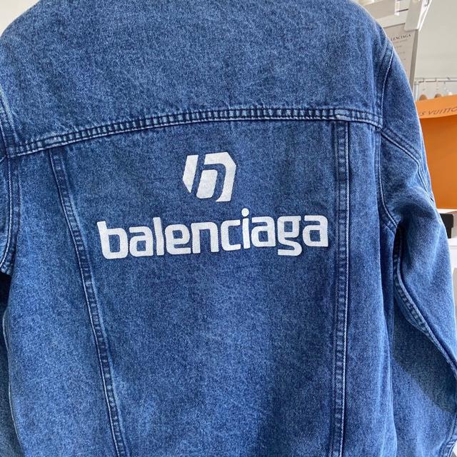 balenciaga黑白格子襯衫外套（巴黎世家經典後背BL印花水洗牛仔夾克外套）8