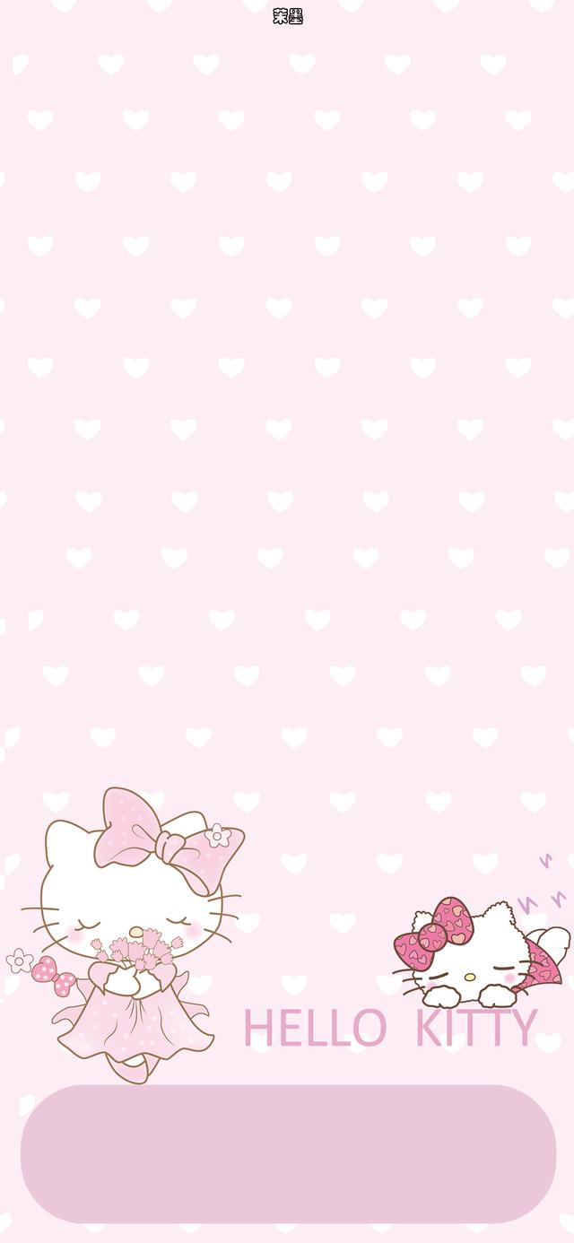 kitty貓粉色壁紙（粉色心壁紙HEllOkitty手機壁紙套圖）5