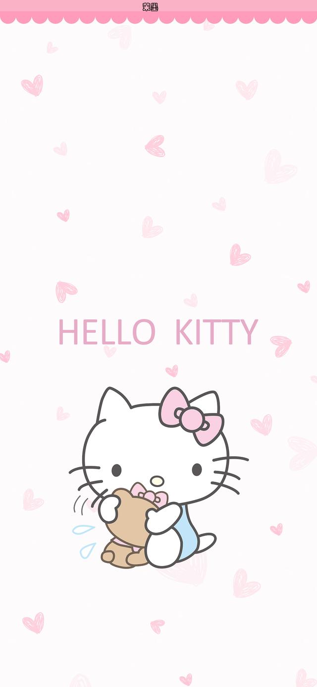 kitty貓粉色壁紙（粉色心壁紙HEllOkitty手機壁紙套圖）6