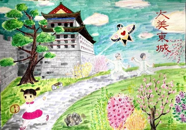 春天關于綠色家園的主題畫（作品欣賞童心繪就孩子們眼中的綠色北京）8