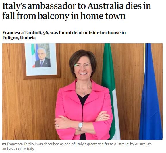 意大利外交官被伏擊身亡（意大利駐澳大利亞大使意外身亡）1